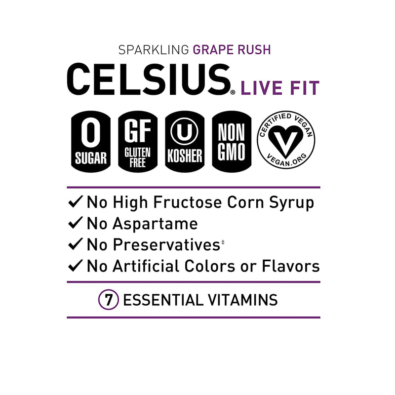 Celsius Live Fit Sparkling Grape Rush / Pack of 12