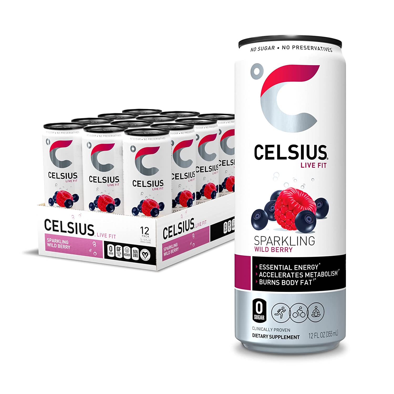 Celsius Live Fit Sparkling Wild Berry / Pack of 12