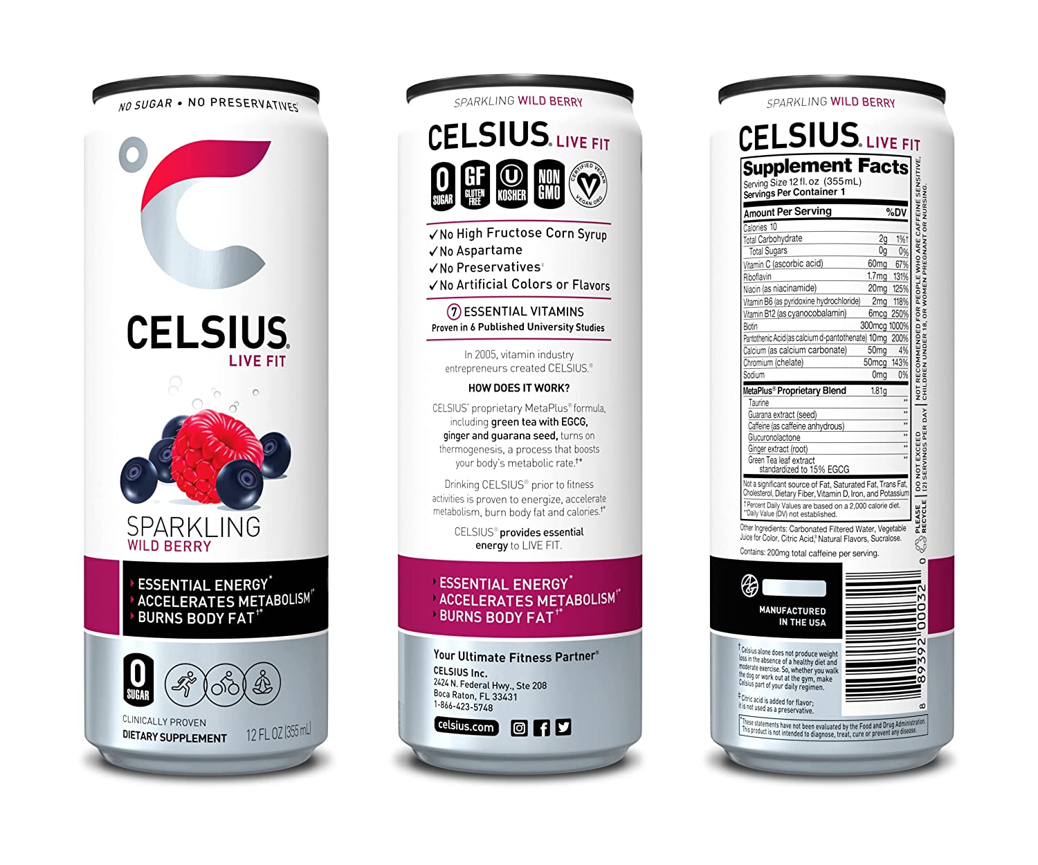 Celsius Live Fit Sparkling Wild Berry / Pack of 12