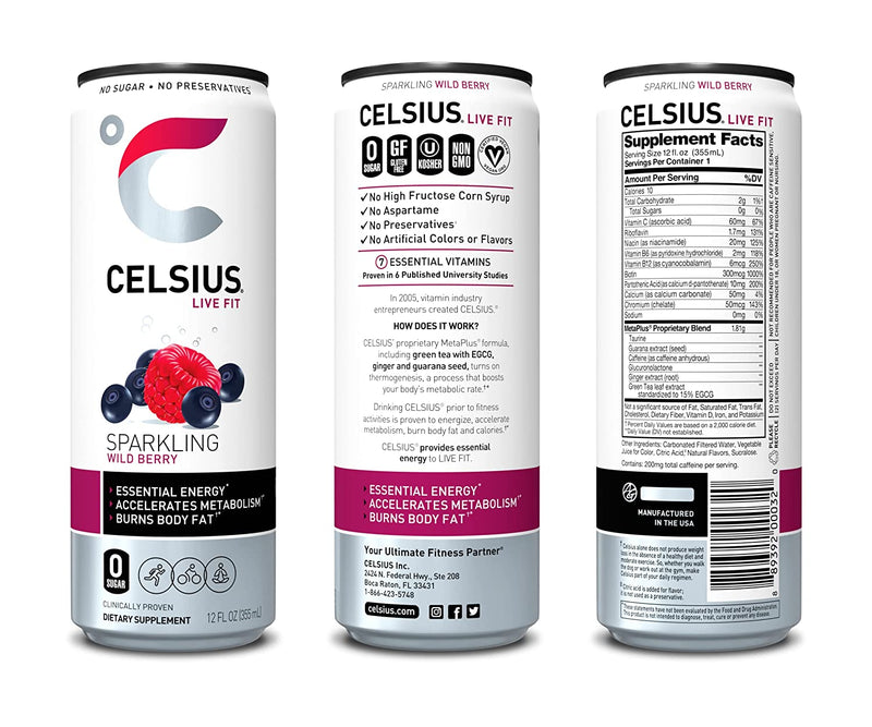 Celsius Live Fit Sparkling Wild Berry / Pack of 12