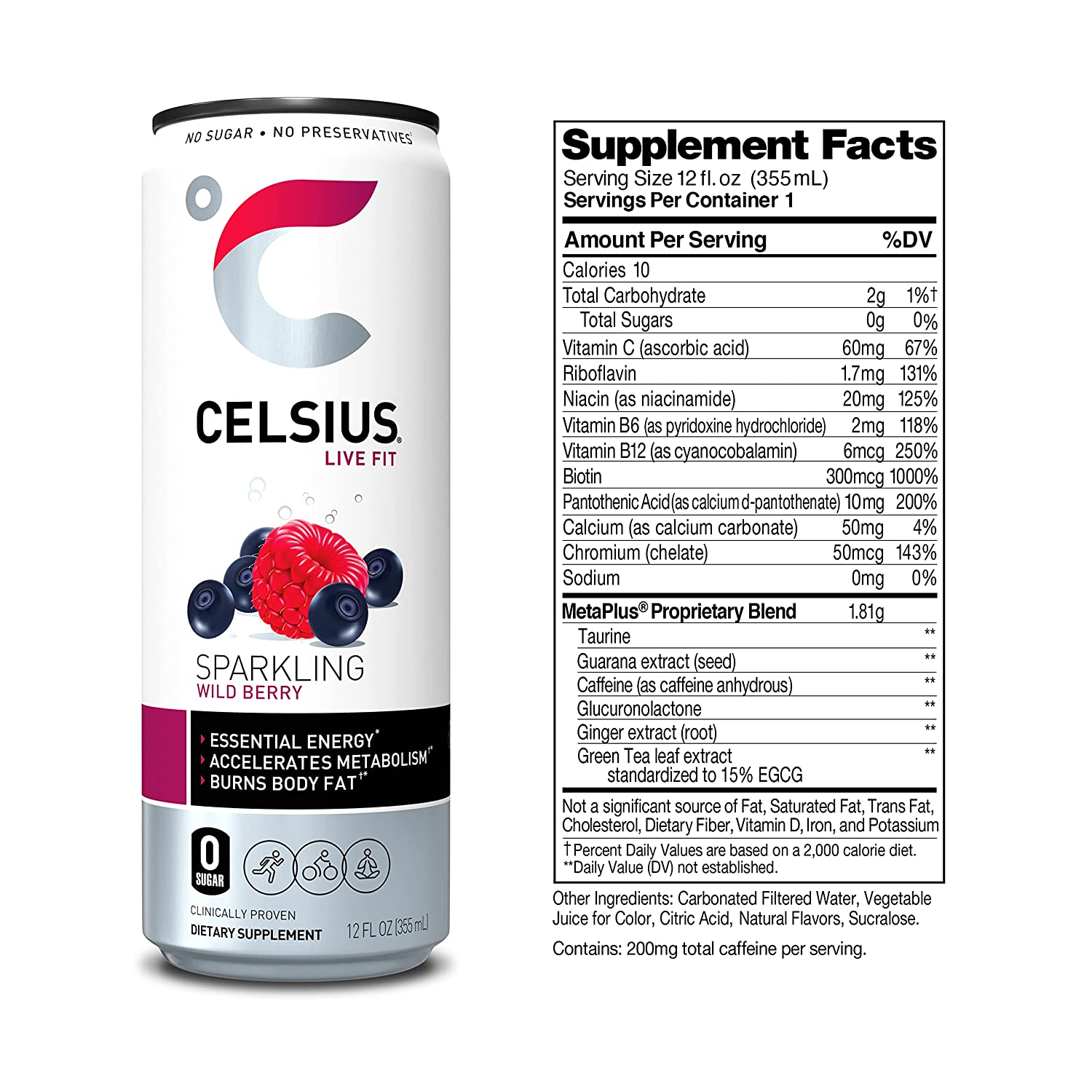 Celsius Live Fit Sparkling Wild Berry / Pack of 12