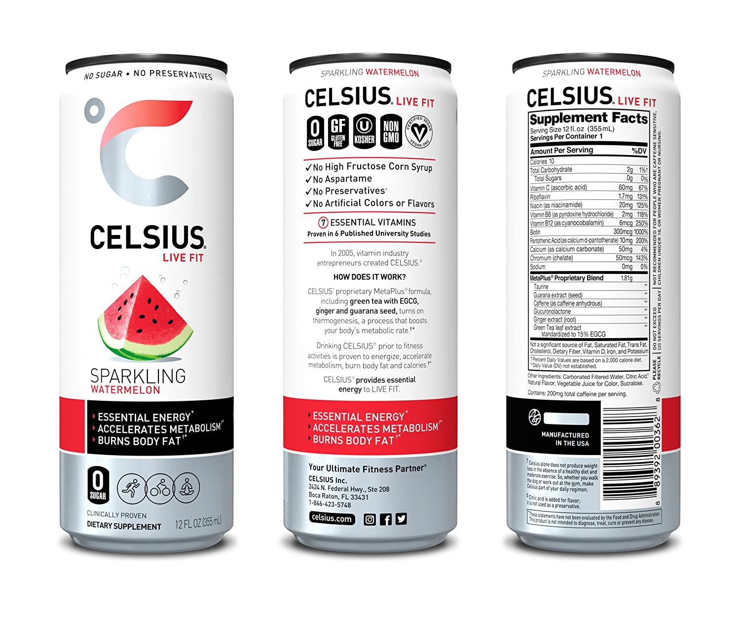 Celsius Live Fit Sparkling Watermelon / Pack of 12