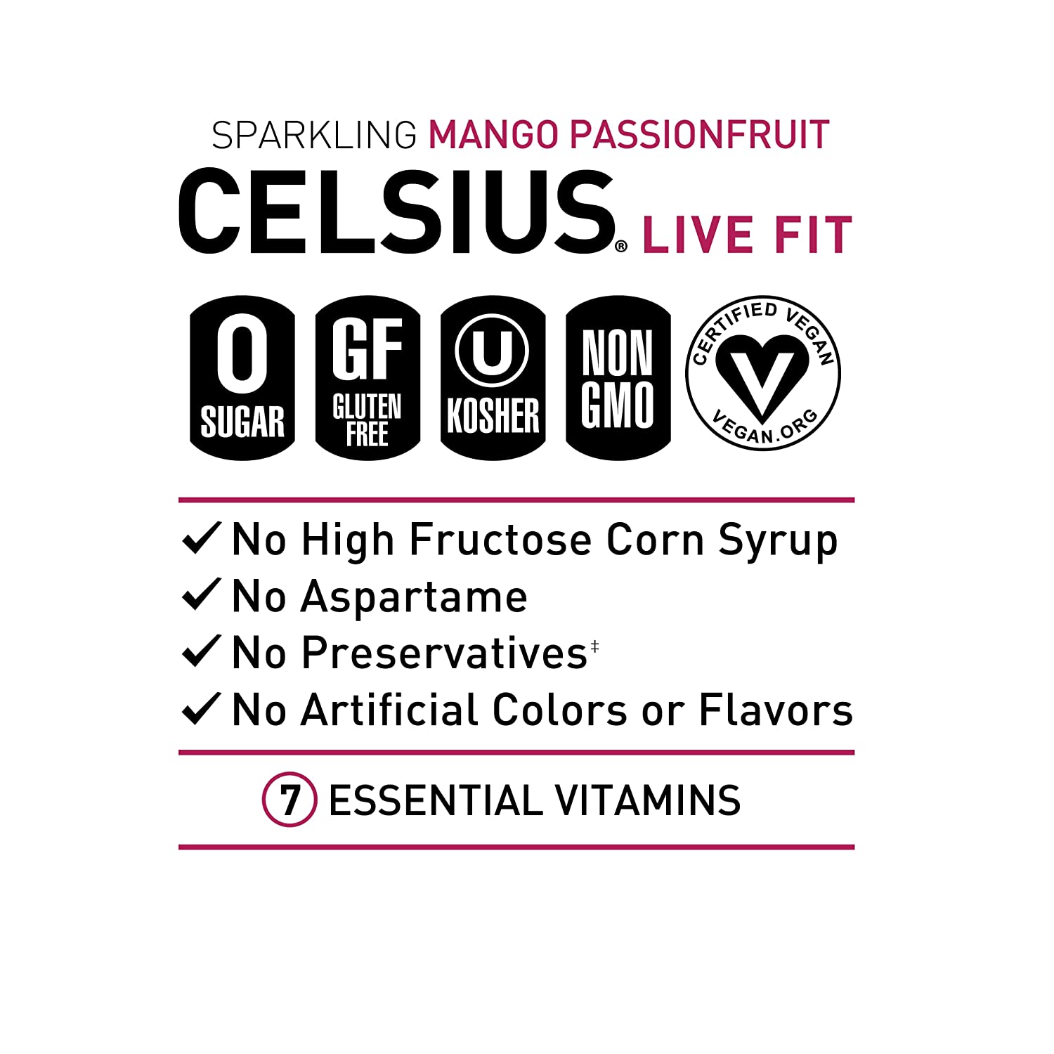 Celsius Live Fit Sparkling Mango Passion Fruit / Pack of 12