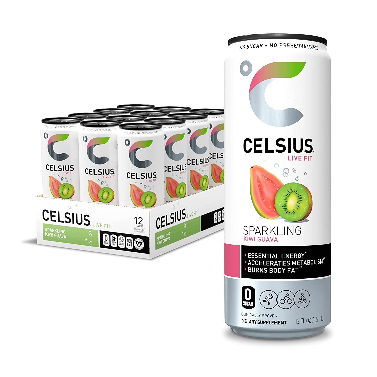 Celsius Live Fit Sparkling Kiwi Guava / Pack of 12