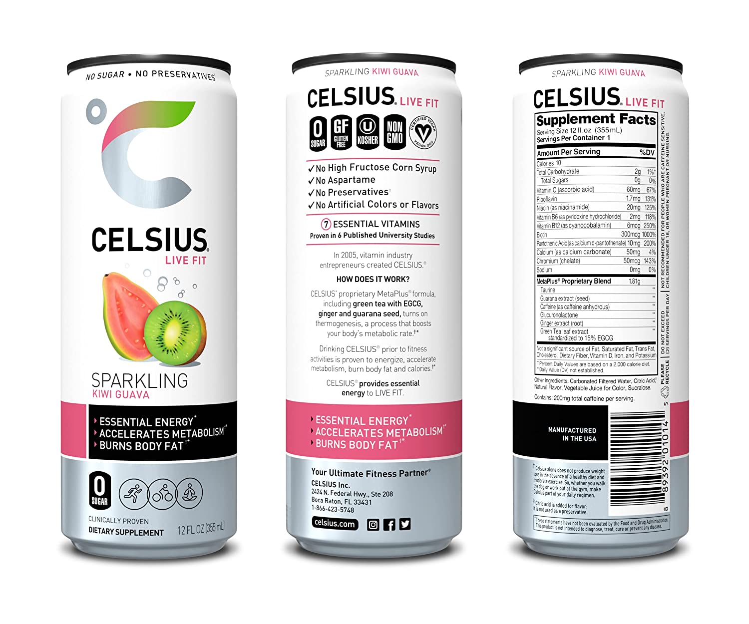 Celsius Live Fit Sparkling Kiwi Guava / Pack of 12