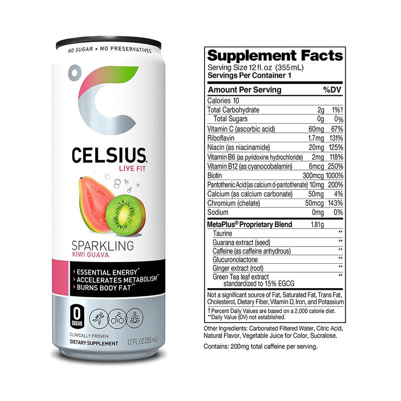 Celsius Live Fit Sparkling Kiwi Guava / Pack of 12