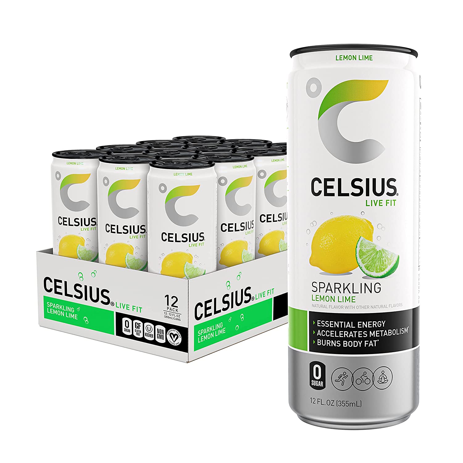 Celsius Live Fit Sparkling Lemon Lime / Pack of 12