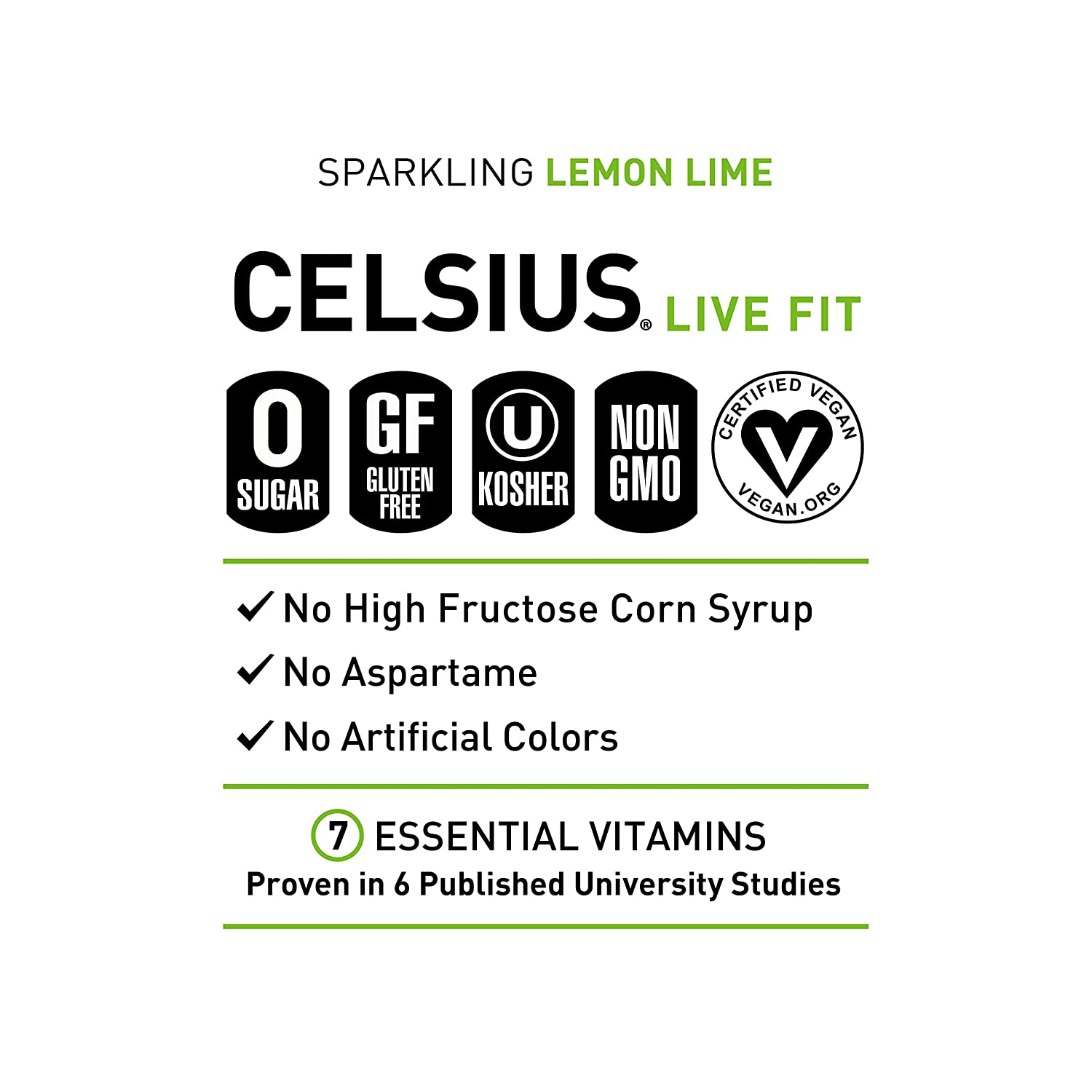 Celsius Live Fit Sparkling Lemon Lime / Pack of 12