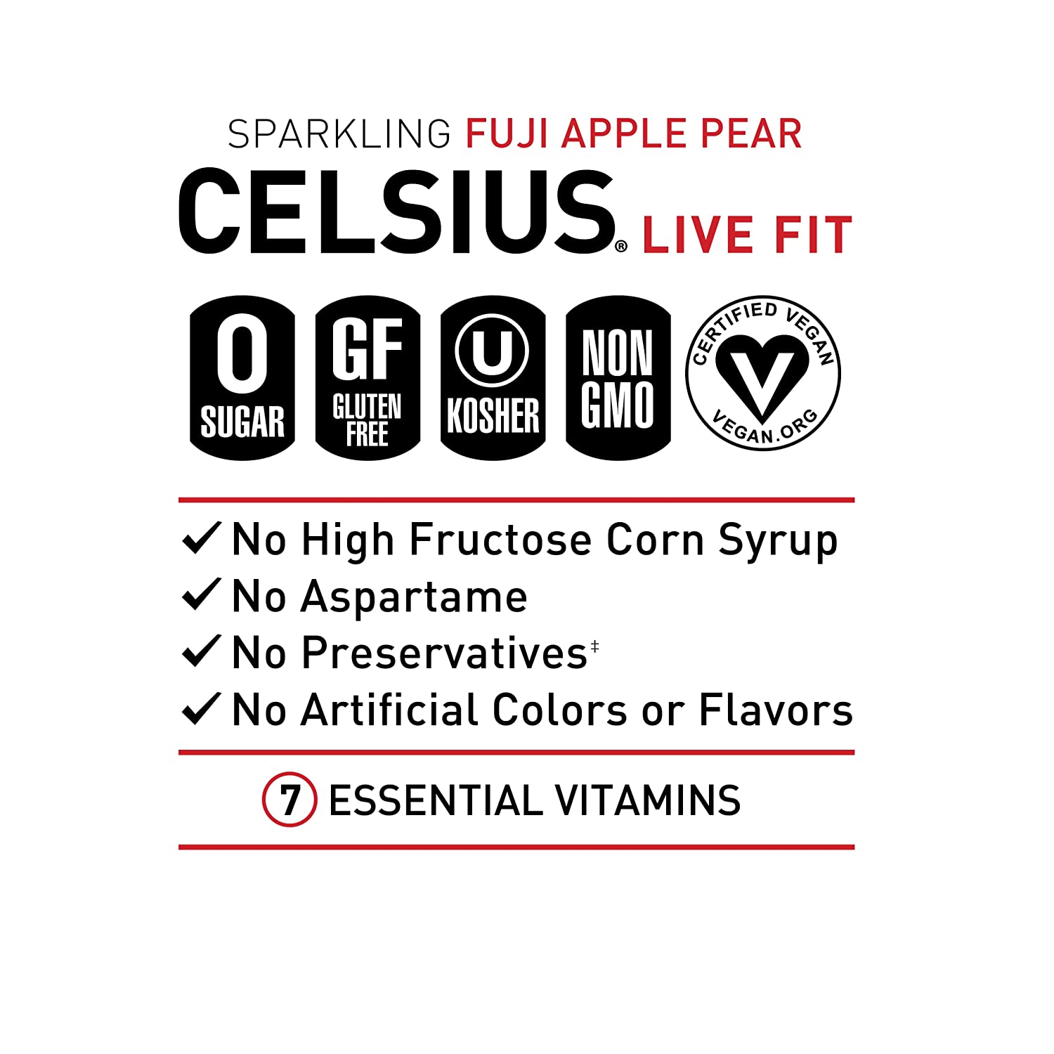 Celsius Live Fit Sparkling Fuji Apple Pear / Pack of 12