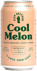 City Seltzer Flavoured Carbonated Water - Cool Melon 6-pack - Water