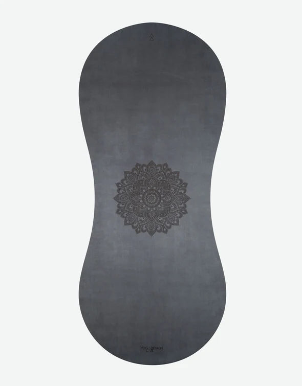 Tappetino Yoga Curve Mat 3,5mm – Design A Clessidra Mandala Turchese – Eco-friendly In Microfibra Riciclata E Gomma Naturale