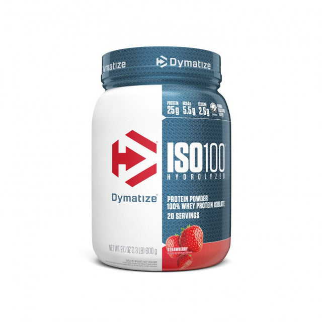 Dymatize ISO100 Hydrolyzed Whey Protein Isolate 1.3lb  strawberry