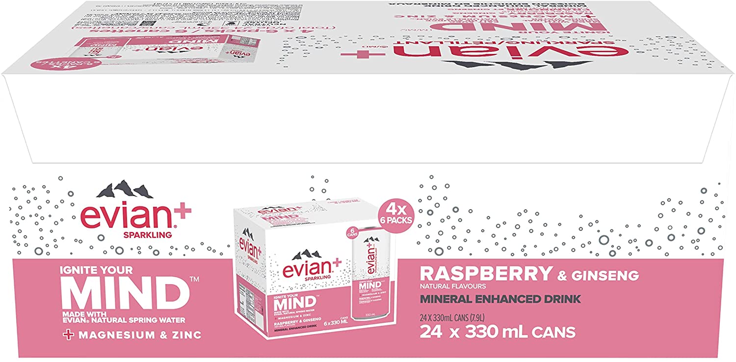 Evian Sparkling Raspberry and Ginseng / 24x330ml