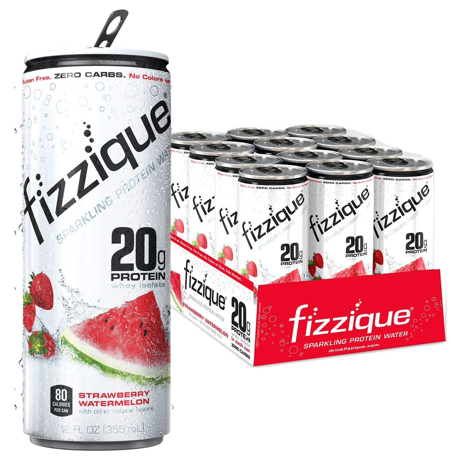 Fizzique Sparkling Protein Water Strawberry Watermelon / 12x355ml