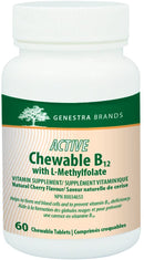 Genestra Brands Active Chewable B12 with L-Methylfolate - 60 tablets - Vitamin B