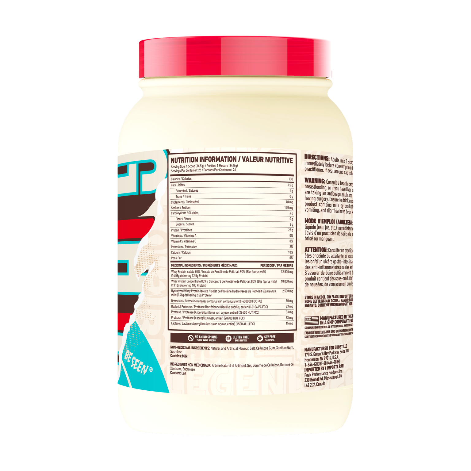 Ghost Whey Protein Cereal Milk / 26 Servings, Nutrition Information, SNS Health, Sports Nutrition