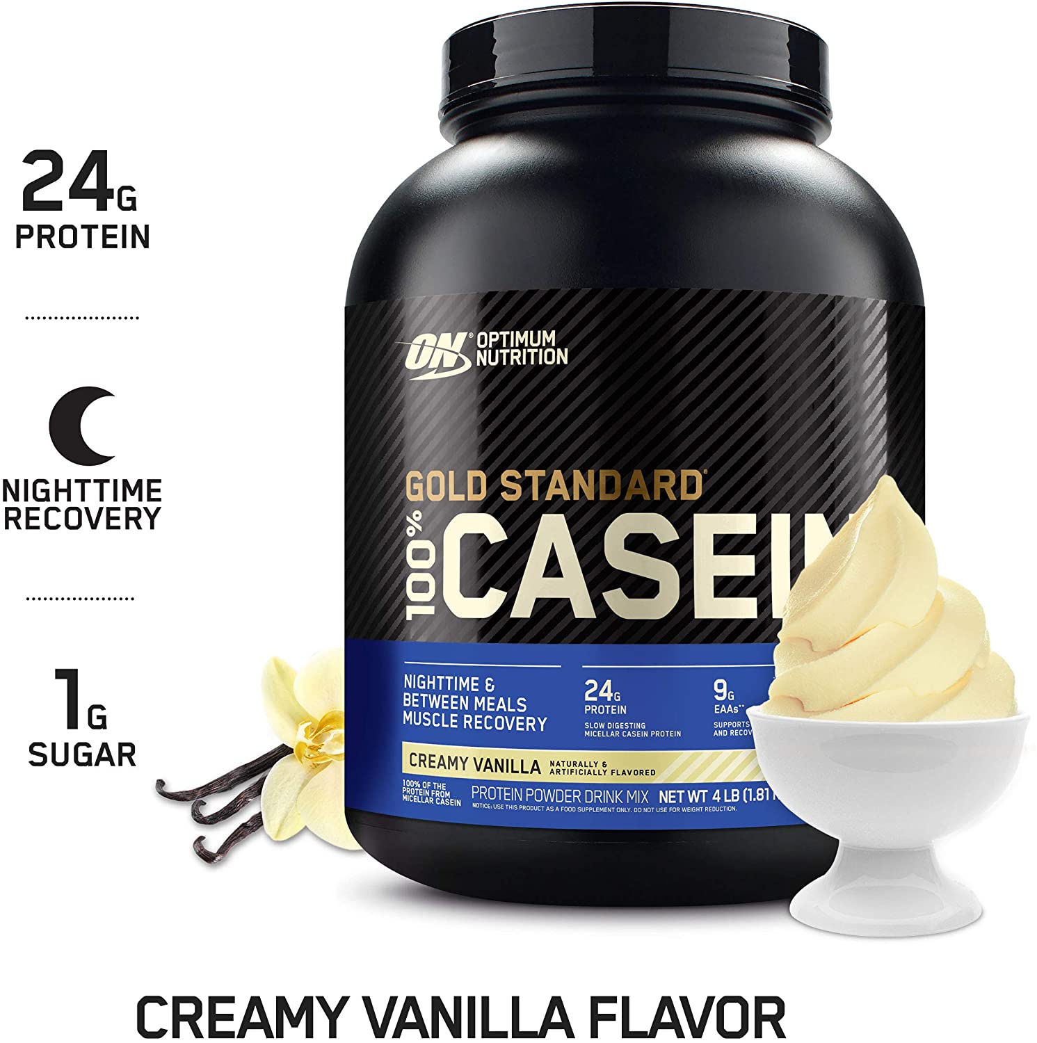Gold Standard 100% Casein 4lbs / Creamy Vanilla