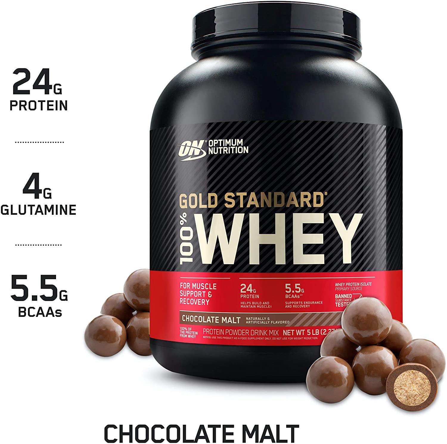 Gold Standard 100% Whey 5lb, 2.27 kg / Chocolate Malt, SNS Health, Sports Nutrition