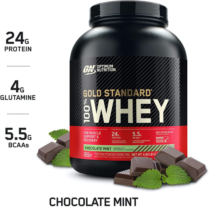 Gold Standard 100% Whey 4.94lb, 2.24 kg / Chocolate Mint, SNS Health, Sports Nutrition