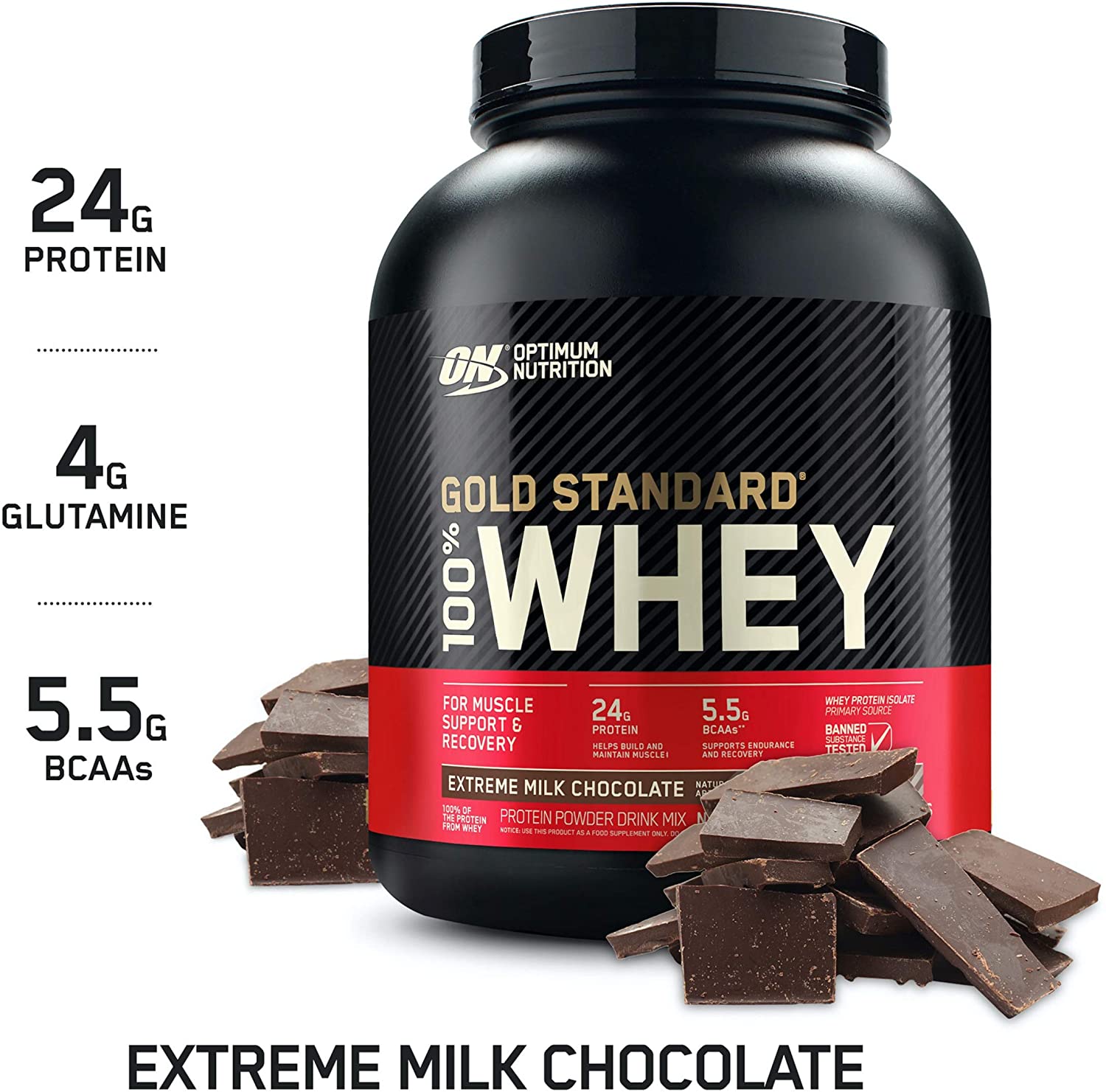 Gold Standard 100% Whey 5lb, 2.27 kg / Extreme Milk Chocolate, SNS Health, Sports Nutrition