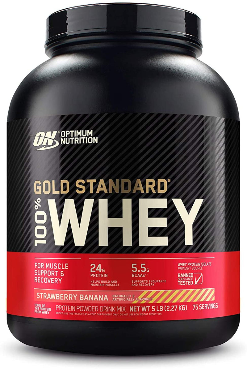 Gold Standard 100% Whey 5lb, 2.27 kg / Strawberry Banana, SNS Health, Sports Nutrition