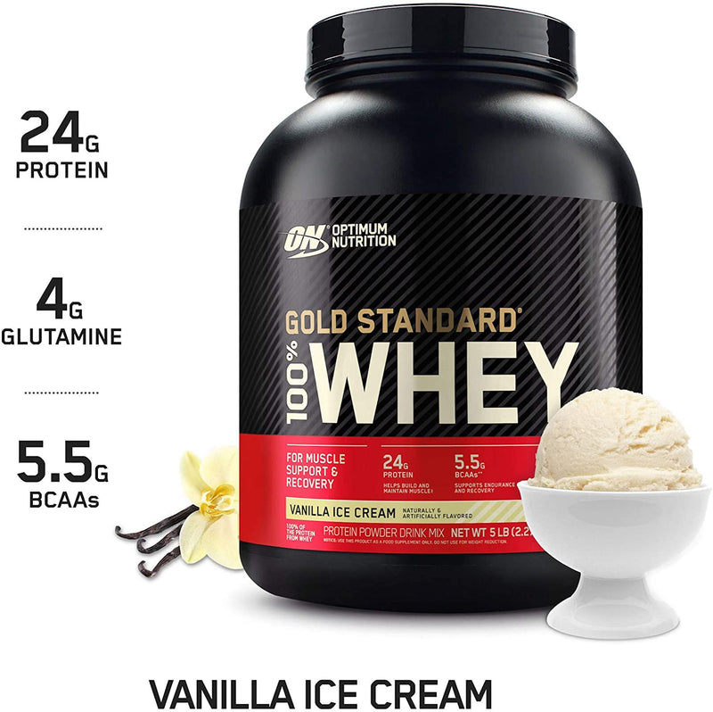 Gold Standard 100% Whey 5lb, 2.27 kg / Vanilla Ice Cream, SNS Health, Sports Nutrition