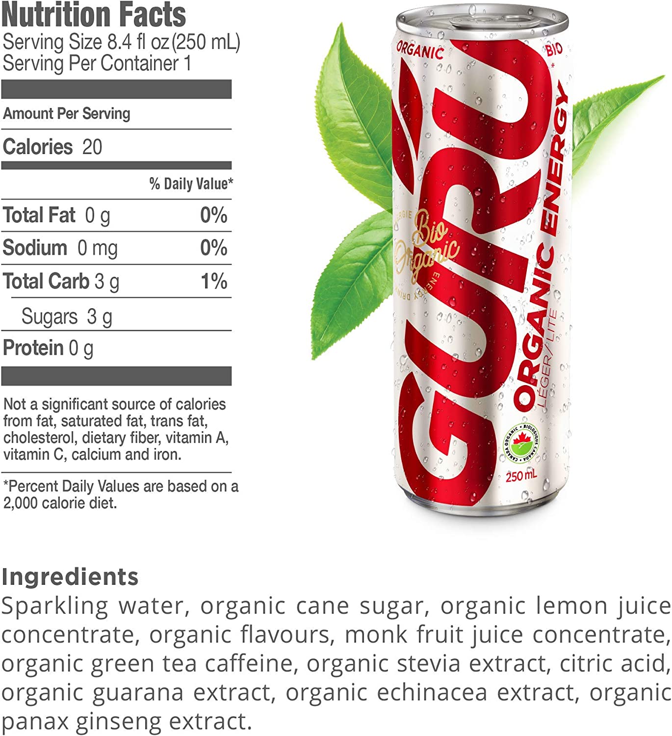 GURU Organic Energy 24x250ml / Lite