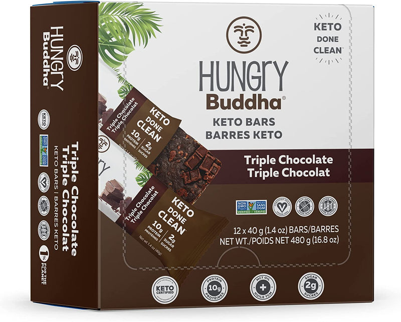 Hungry Buddha Keto Bars Triple Chocolate / 12x40g