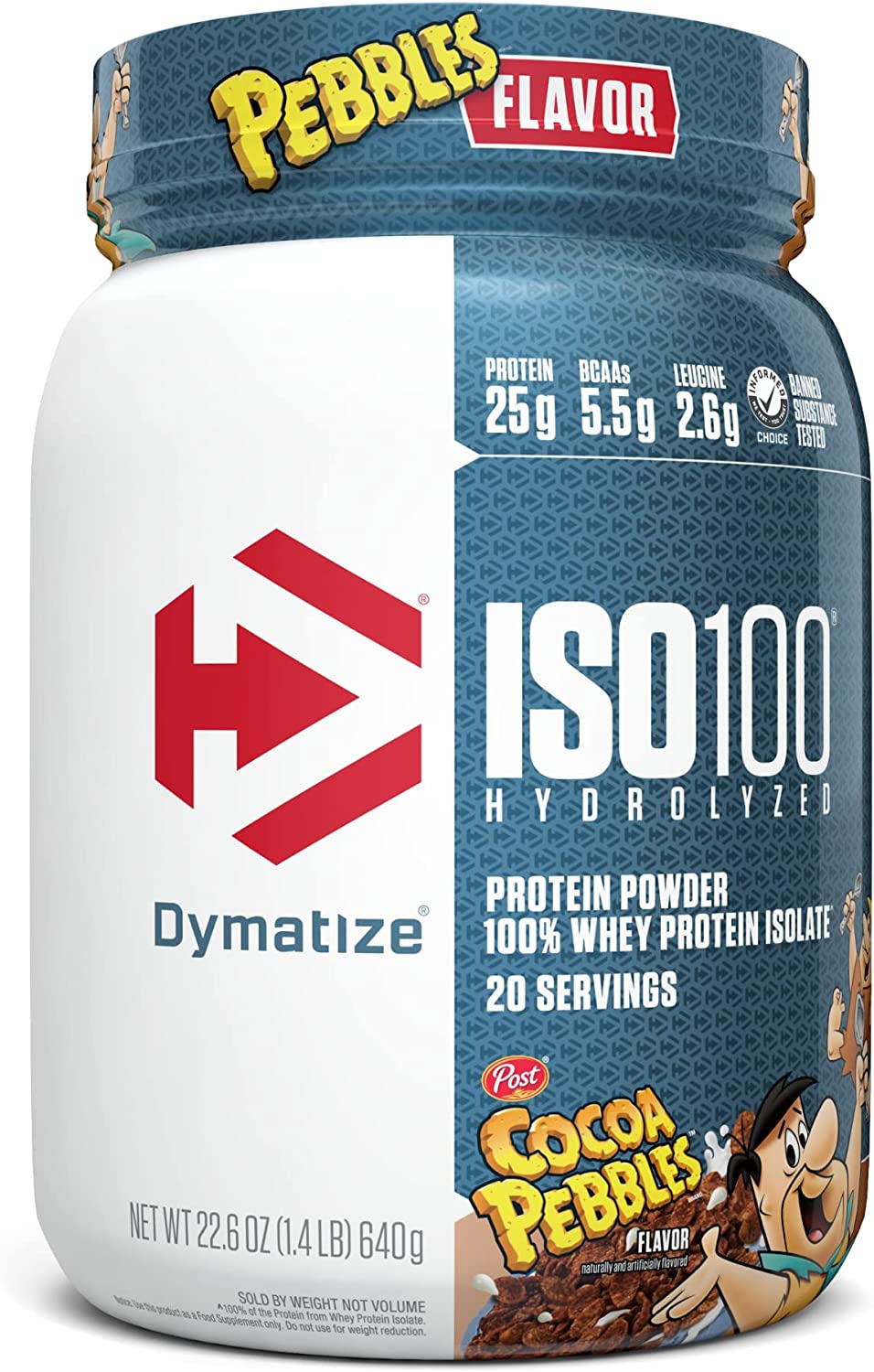 Dymatize ISO100 Hydrolyzed Whey Protein Isolate 1.4lb  Cocoa pebbles