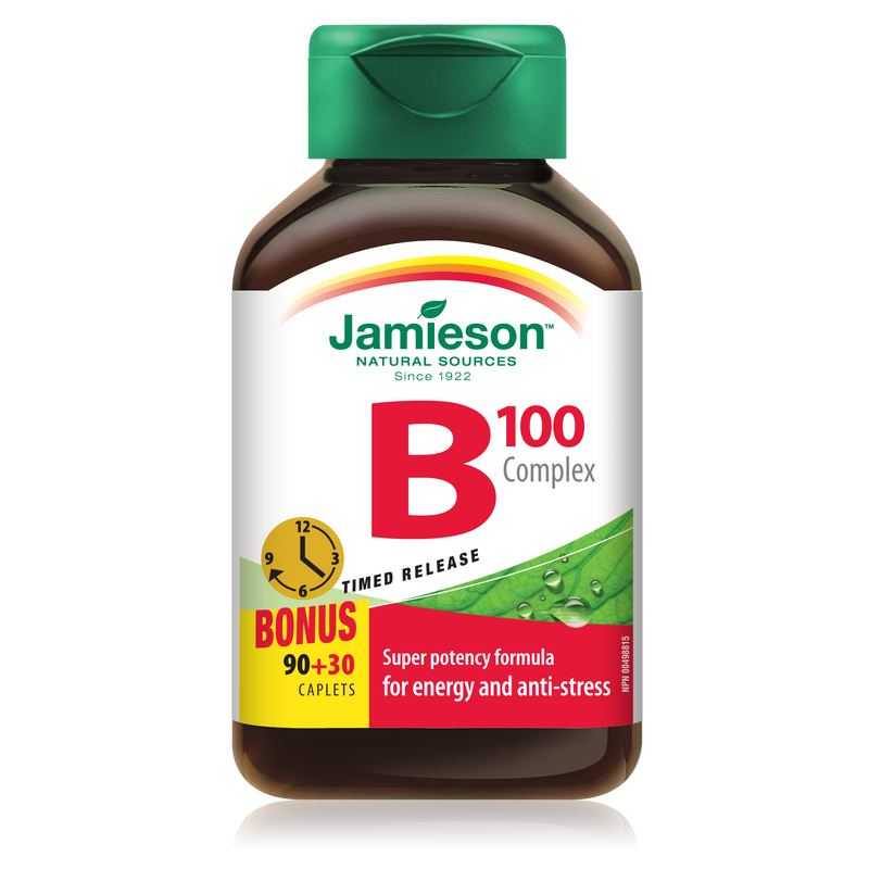 Jamieson B-Complex 100mg Timed Release - 120 Caplets - Vitamin B