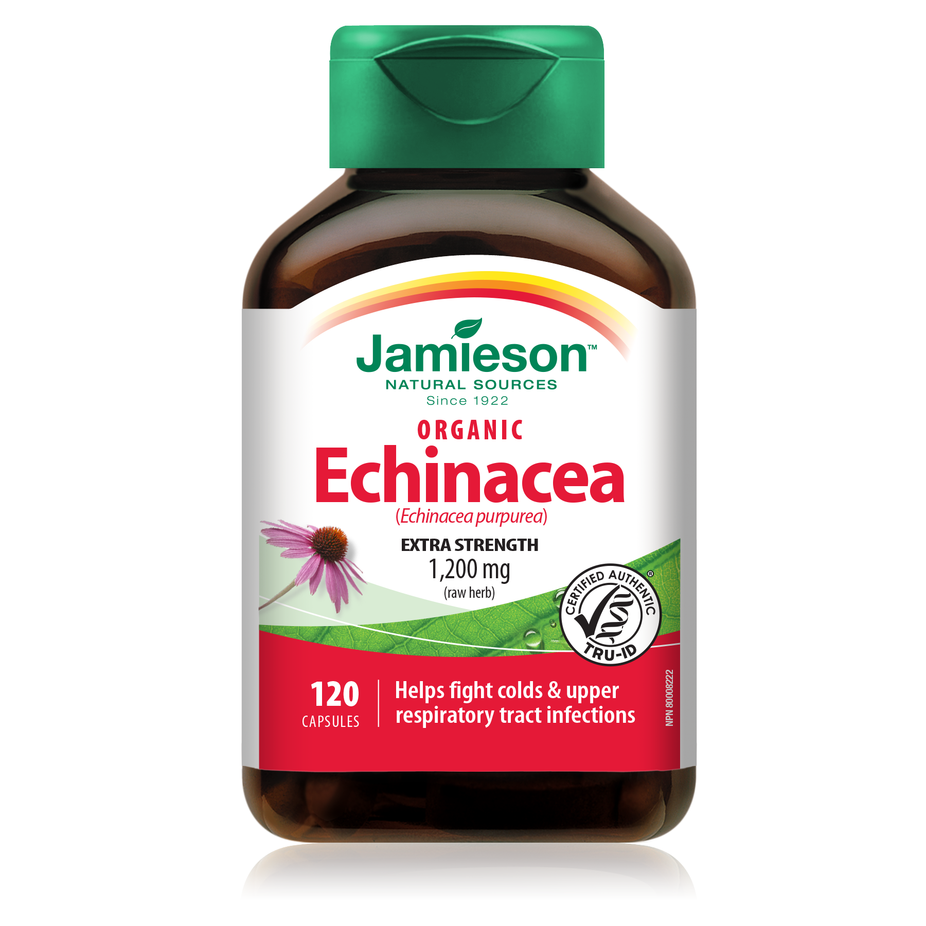Jamieson Organic Echinacea 1,200mg - 120 Capsules - Herbals