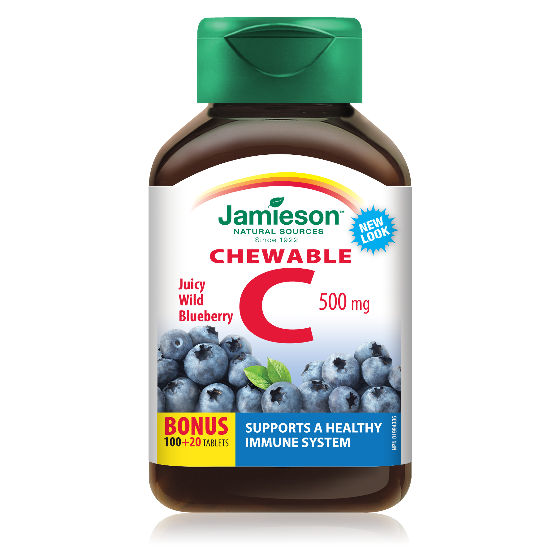 Jamieson Vitamin C Chew 120 Tablets / Blueberry