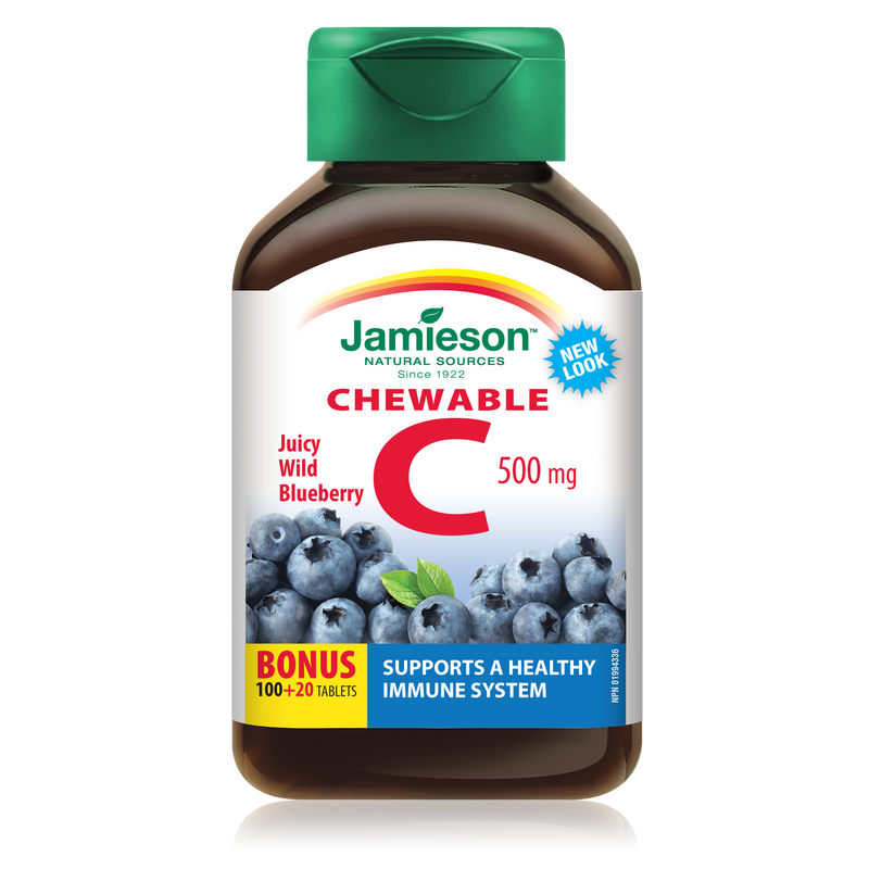 Jamieson Vitamin C Chew 120 Tablets / Blueberry