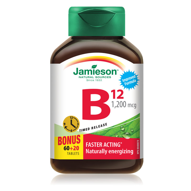 Jamieson Vitamin B12 Timed Release 80 Tablets / 1200mcg