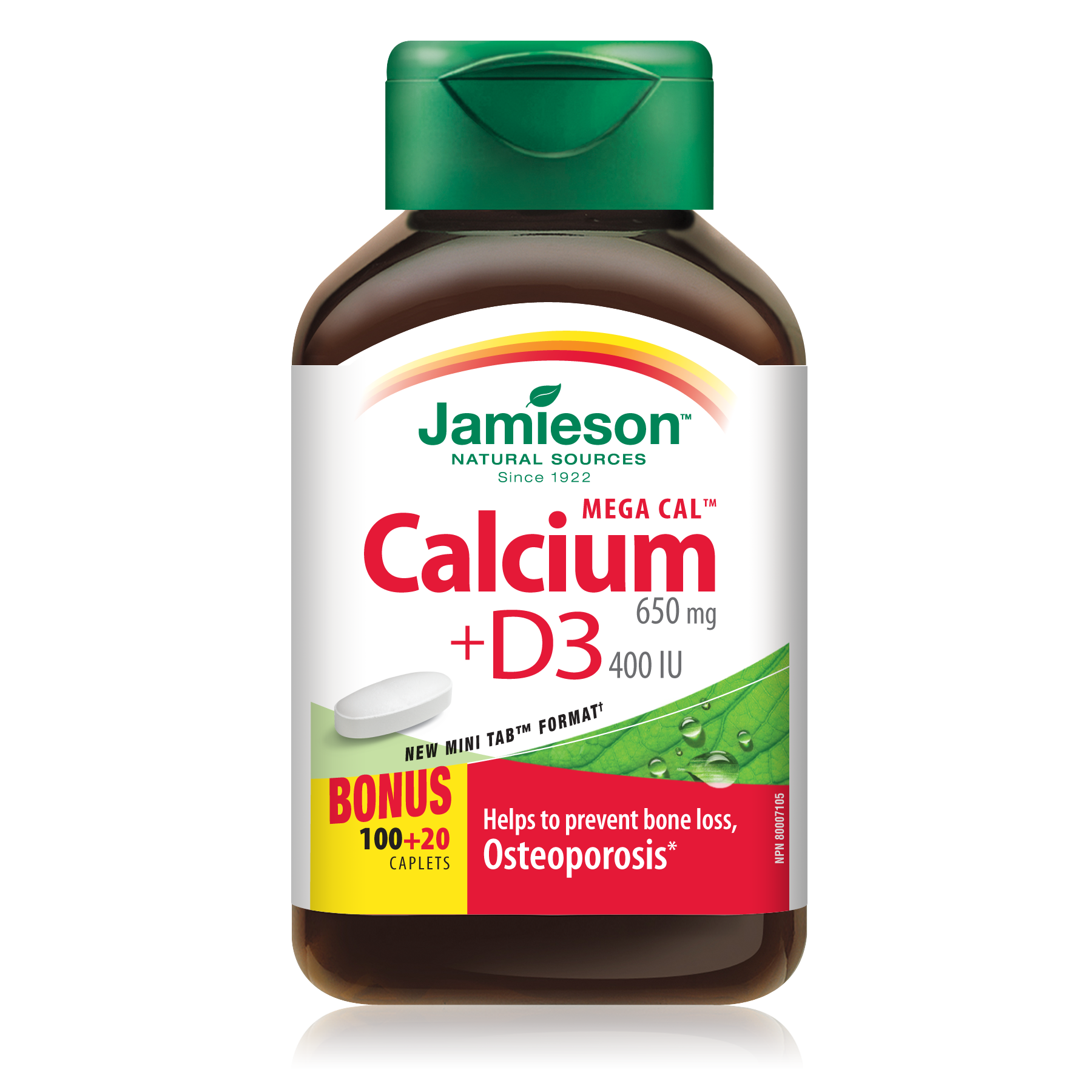 Jamieson MegaCal Calcium & Vitamin D3 120 Caplets