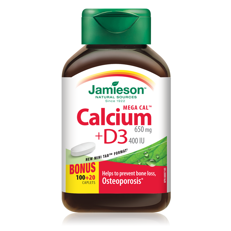 Jamieson MegaCal Calcium & Vitamin D3 120 Caplets