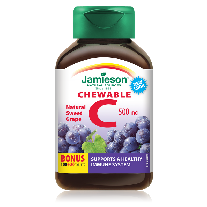 Jamieson Vitamin C Chew 120 Tablets / Grape