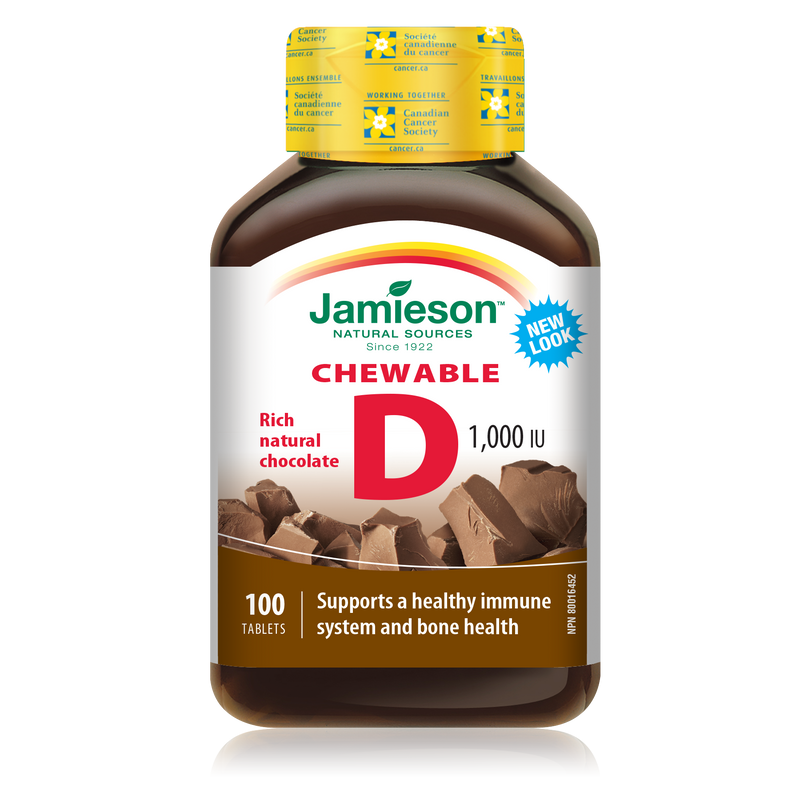 Jamieson Vitamin D3 Chewable 100 Tablets / Chocolate