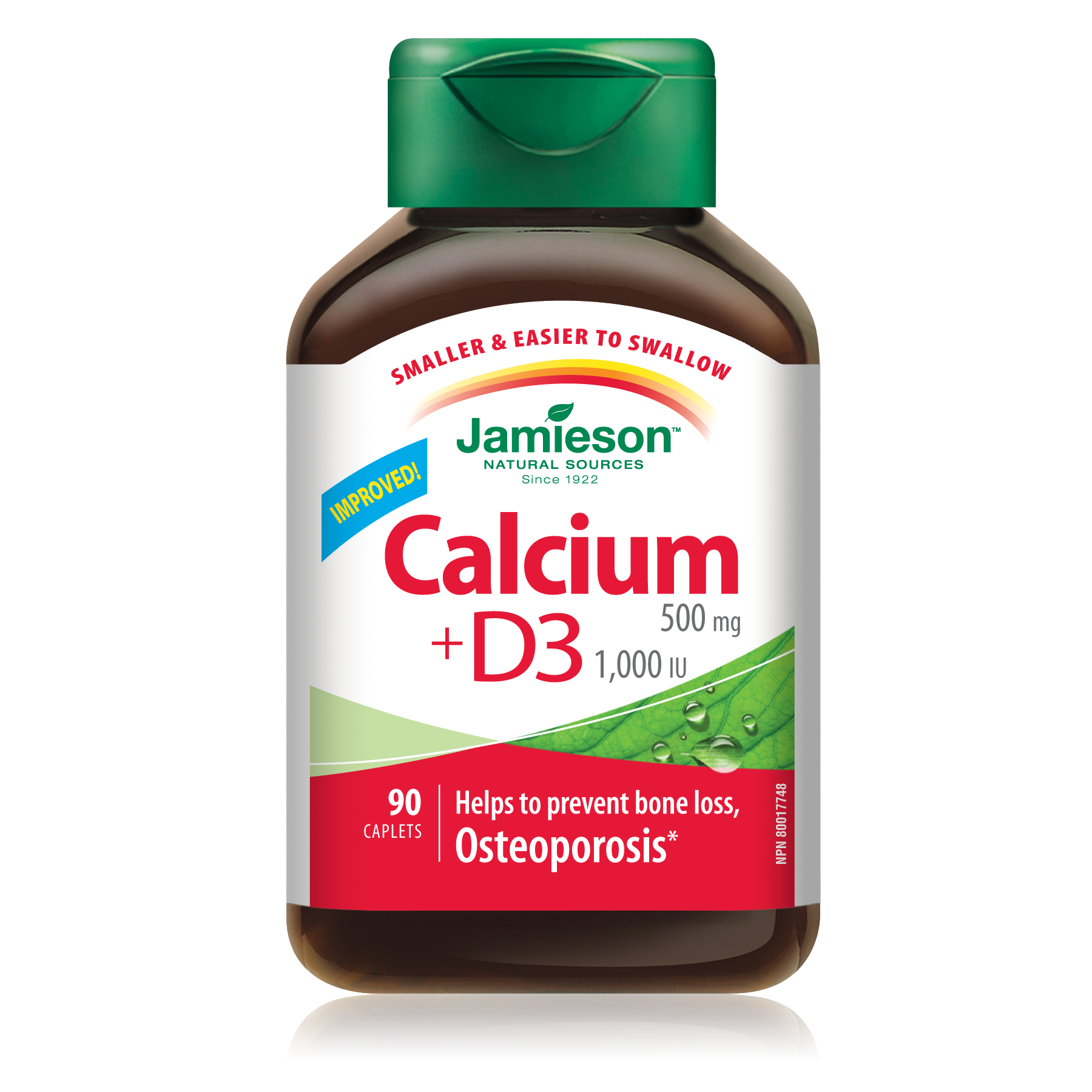 Jamieson Calcium + Vitamin D3 - 90 Caplets - Calcium