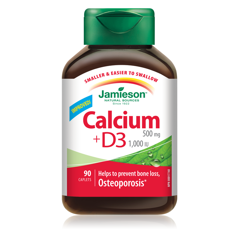 Jamieson Calcium + Vitamin D3 - 90 Caplets - Calcium