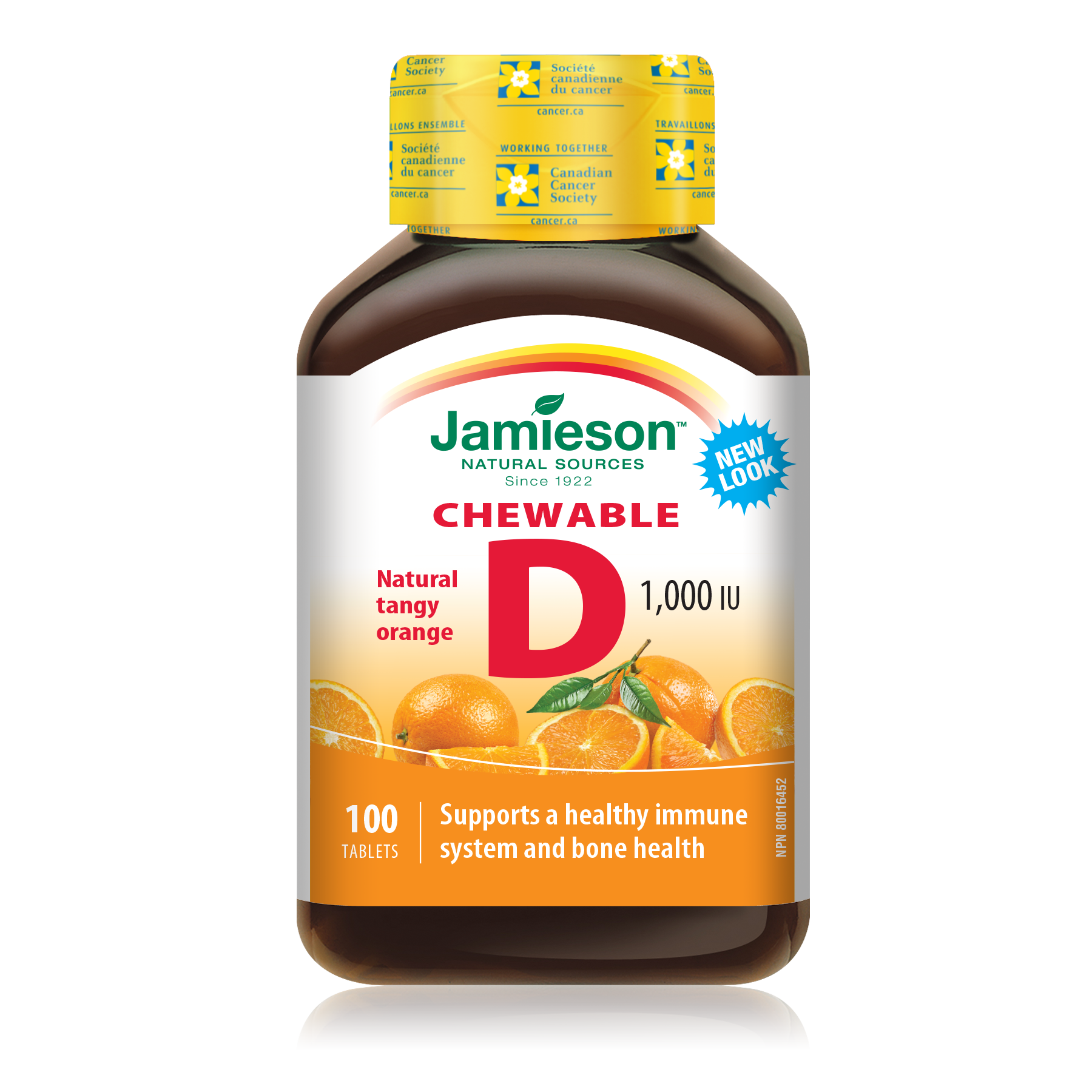 Jamieson Vitamin D3 Chewable 100 Tablets / Orange