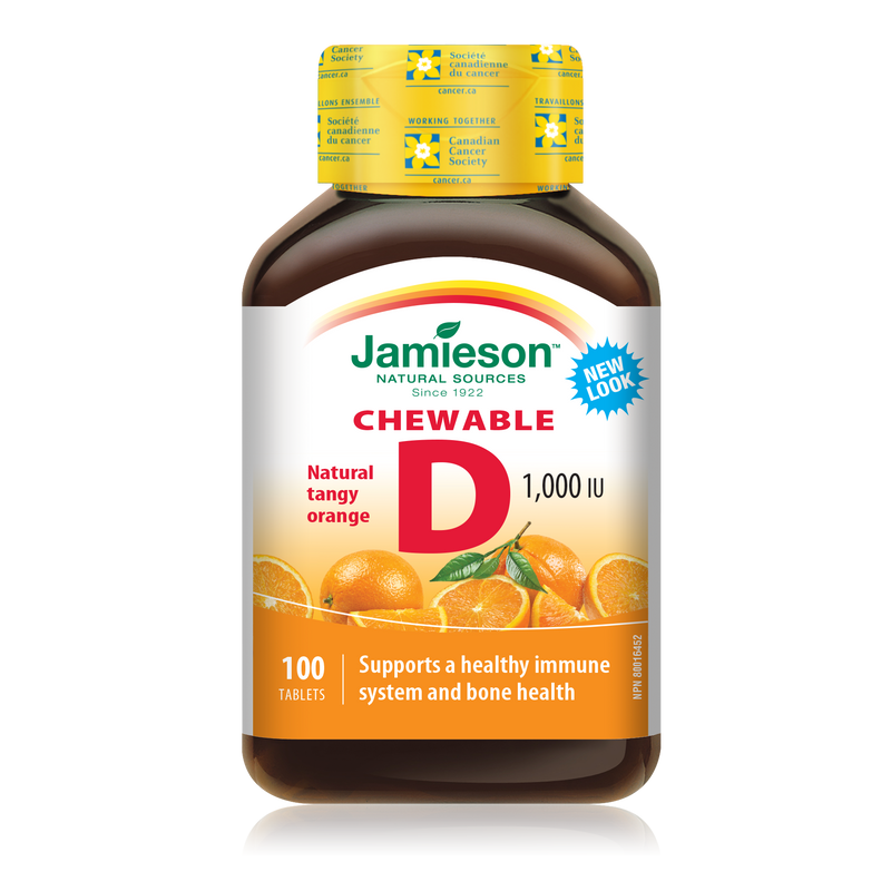 Jamieson Vitamin D3 Chewable 100 Tablets / Orange