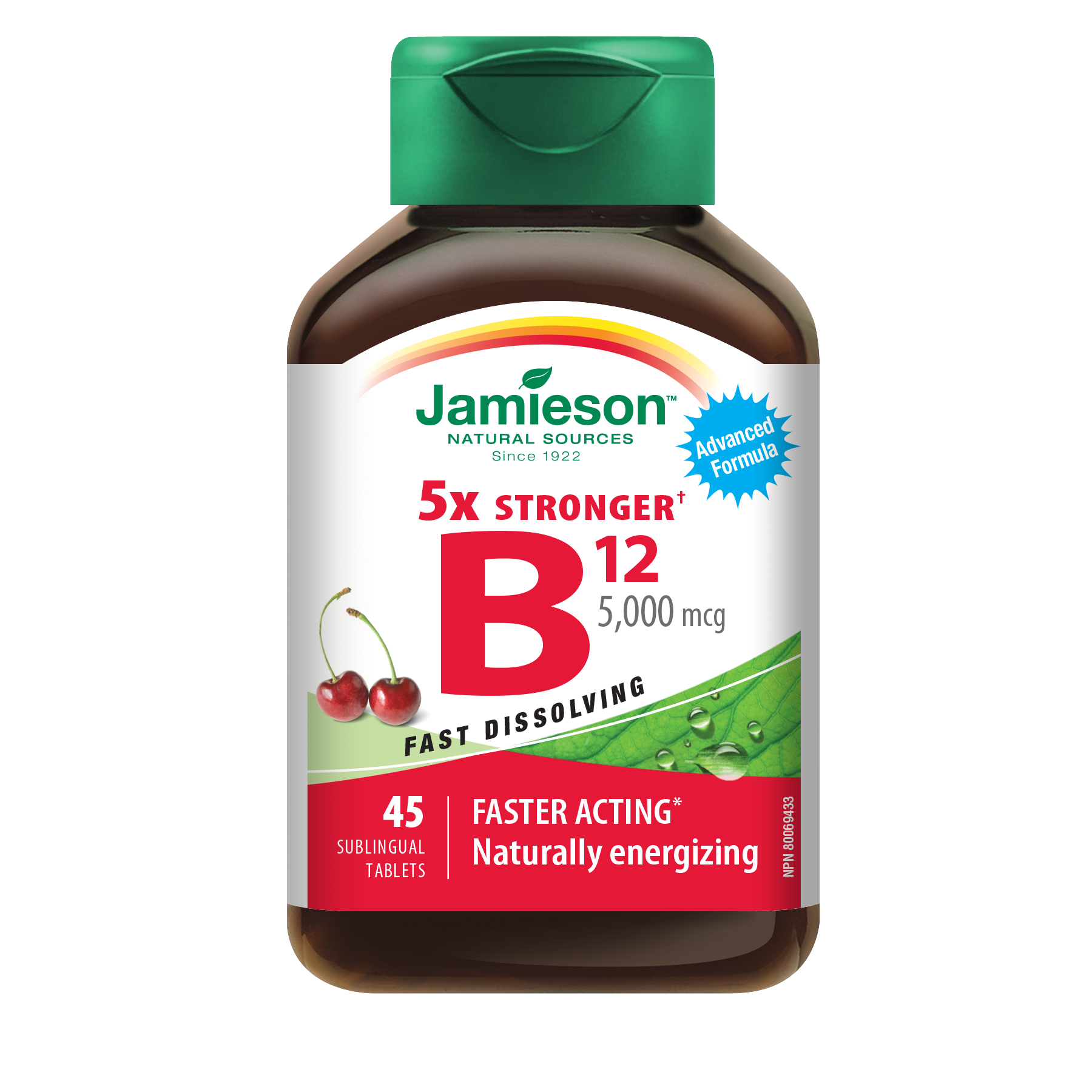 Jamieson Vitamin B12 Fast-Dissolving - 5000mcg 45 Tablets Cherry - Vitamin B