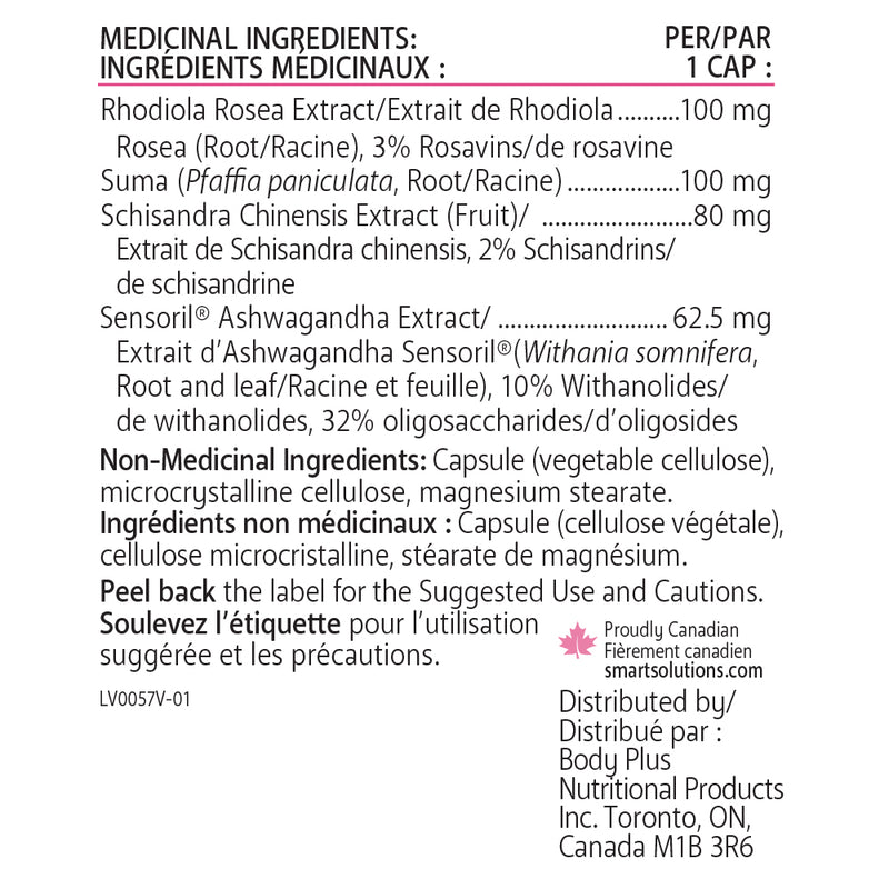 Smart Solutions Adrenasmart - 180 capsules 07 31 2025 - Adaptogen