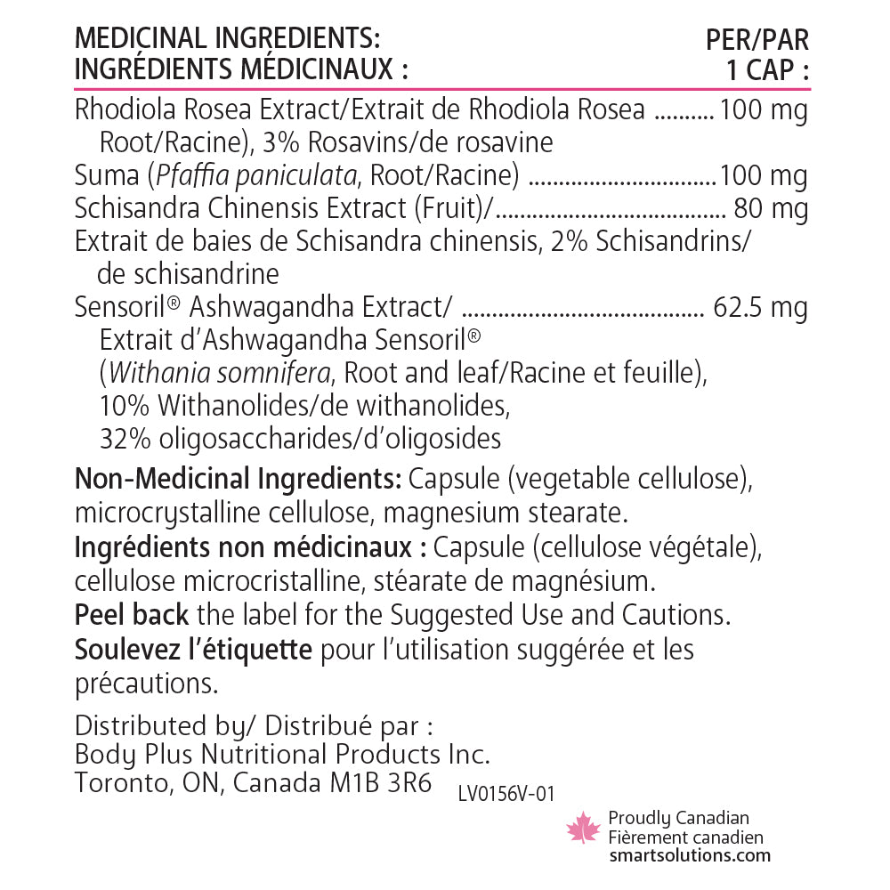 Smart Solutions Adrenasmart - 180 capsules 07 31 2025 - Adaptogen