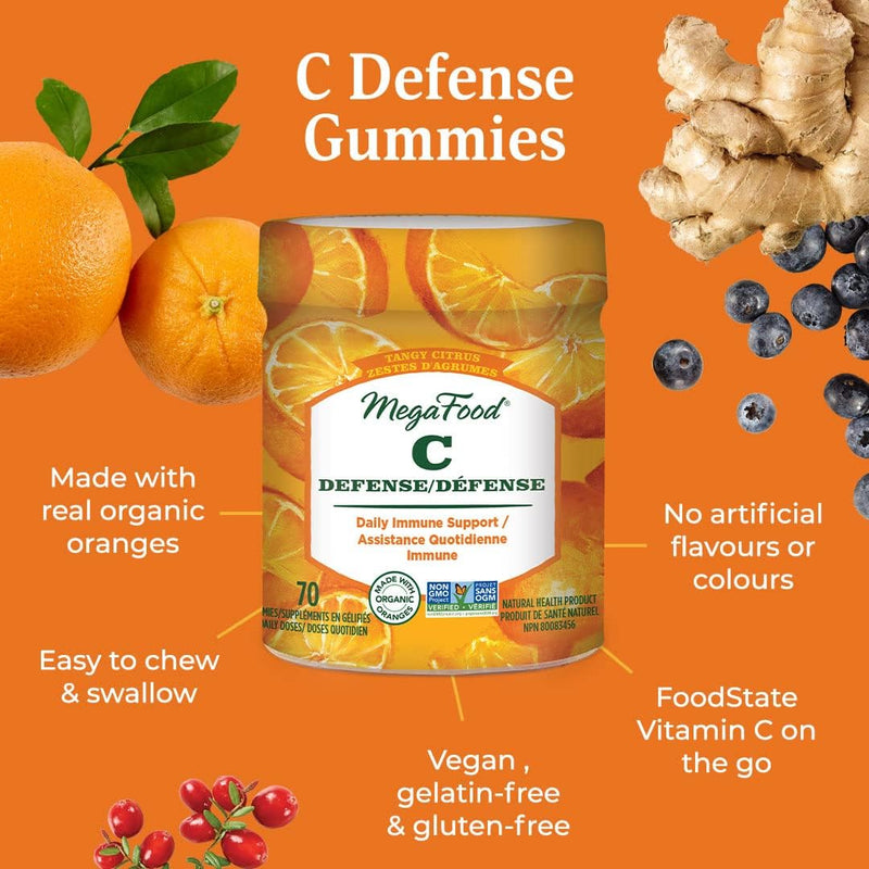 Megafood Vitamin C Defense 70 gummies / Tangy Citrus