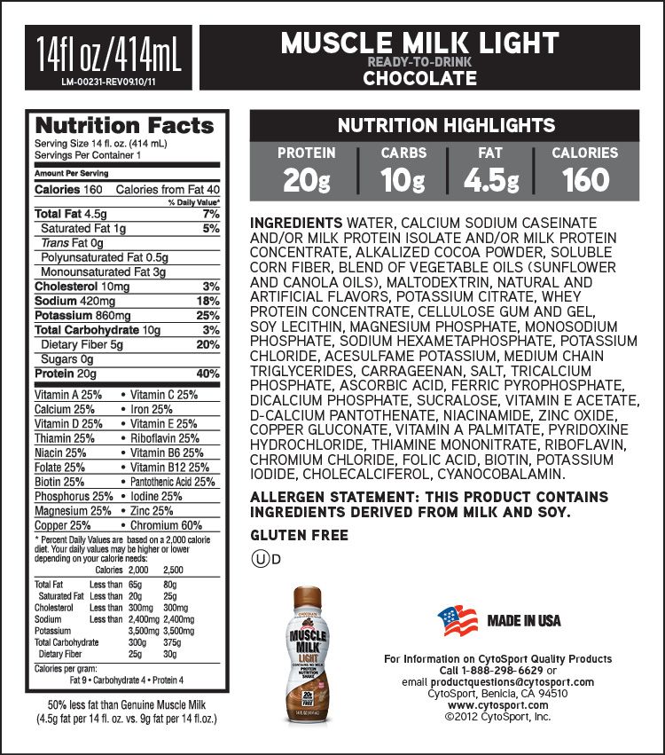 Muscle Milk Protein Shake chocolate / Single