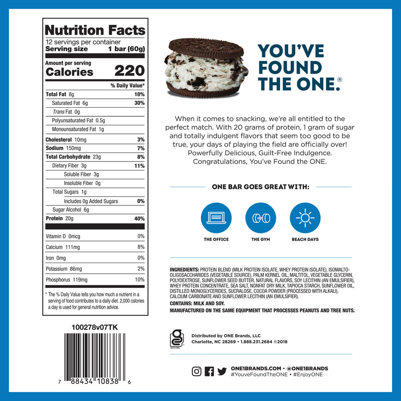 ONE PROTEIN BARS COOKIES & CREME / 60g