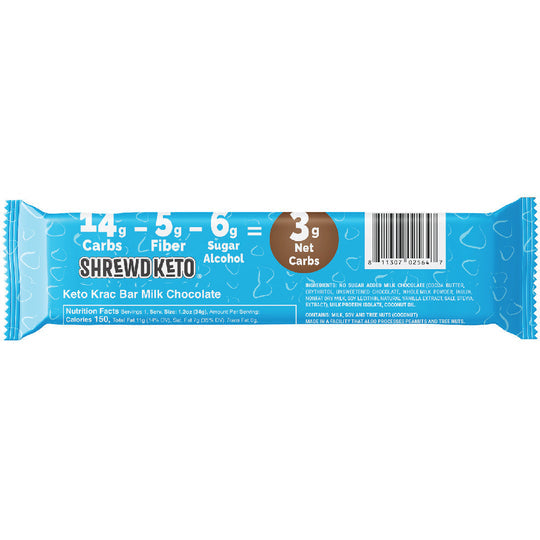 Shrewd Food Keto Krac Bars - Keto Krac Milk Chocoloate 34g - Chocolate