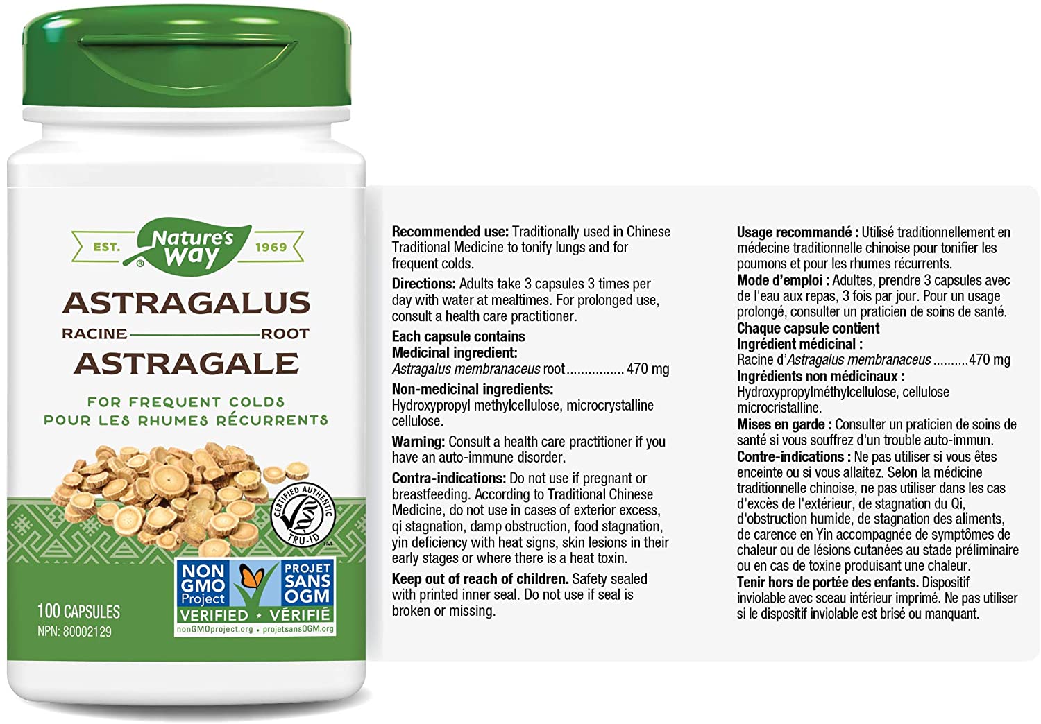 Astragalus Root 100 Veg Caps